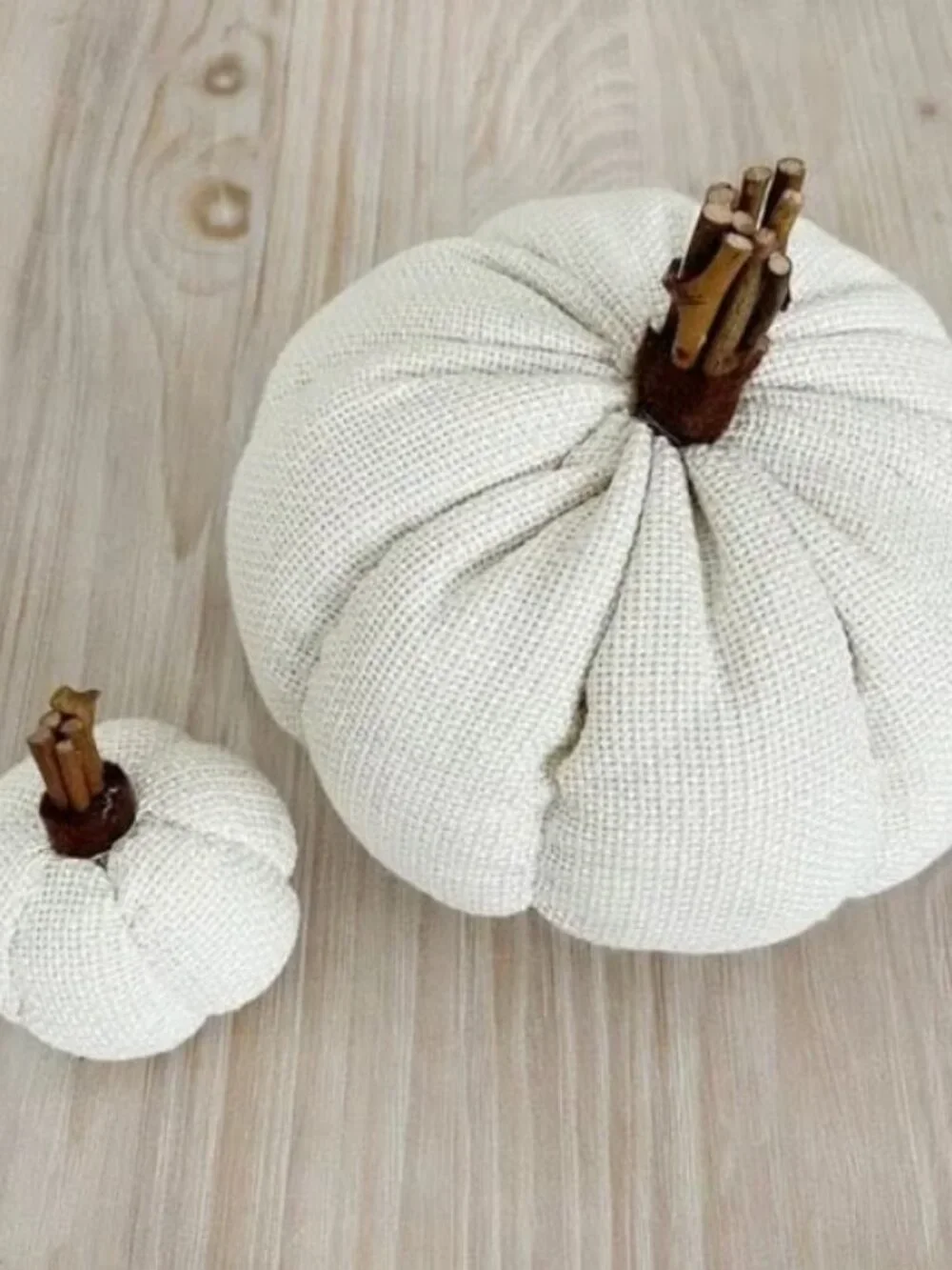 Cream Knit Pumpkin Set Large & Mini Fall Harvest Decor